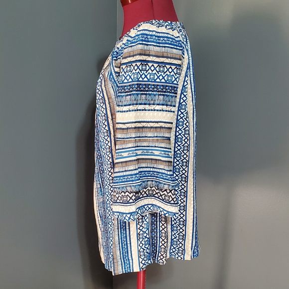 NWT Lascana Striped Blue Women's Blouse Bell Half Sleeves Women's Size 6 - Picture 2 of 8